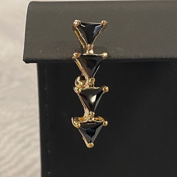 Black Jeweled Belly Button Ring - Picture 1 of 1